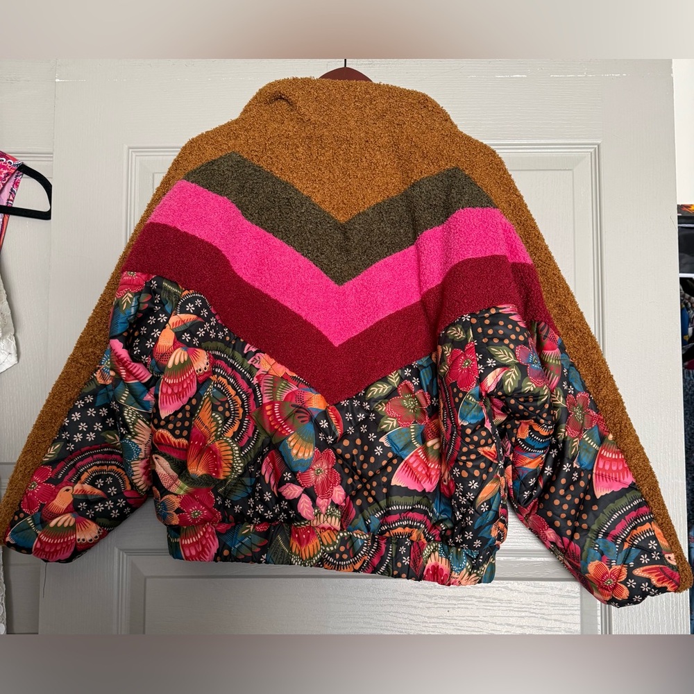 Farm Rio | Toucanfly Reversible Quilted Floral Bouclé Jacket | Sz XS - Picture 9 of 14